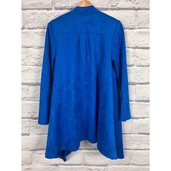 NWT Feratelli Womens S Biker Moto Artsy Edgy Boho Faux Suede Draped Jacket - Picture 4 of 10